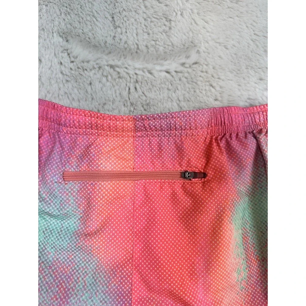 Nike Dri-Fit  Lined active/Swimming Shorts Size L pink Tie‎ Dye Zipper In Back